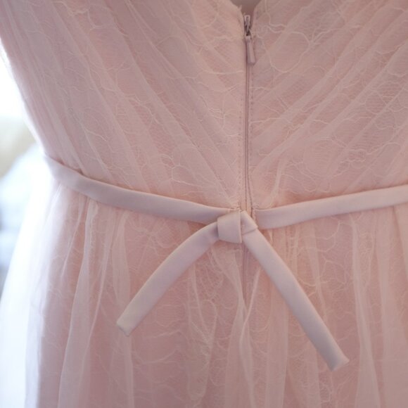 COPY - White by Vera Wang Blush Tulle over Lace Bridesmaid Dress size 12 - Picture 7 of 9